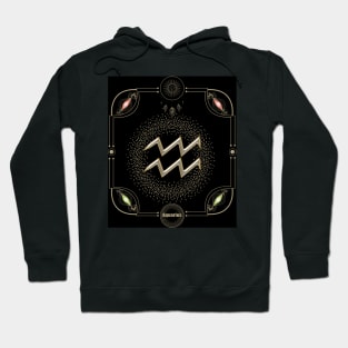 Golden aquarius zodiac sign Hoodie